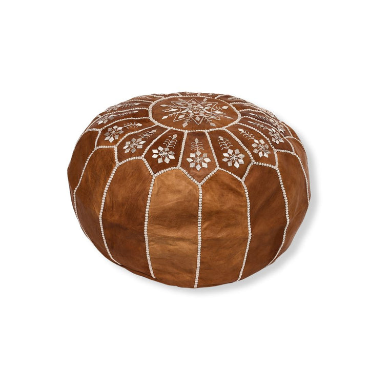 Leather pouffe