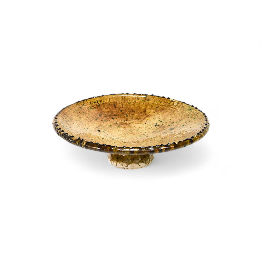 Platter -Tamegroute platter on stand 50cm yellow M