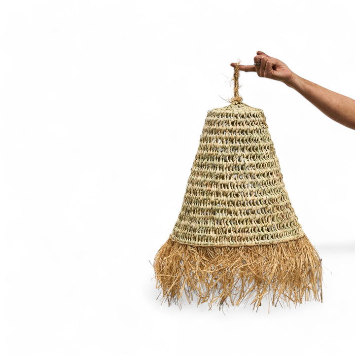 Rattan Lampshade with fringe bottom