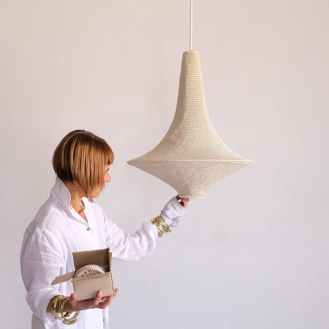 Wahad (single ring)  Lampshade Large White