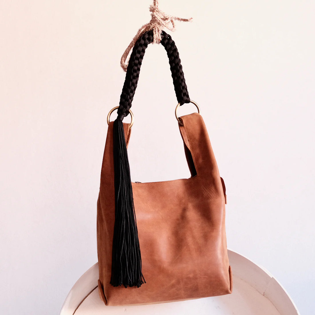 Shopper Bag - Ogda with long tassle Brown